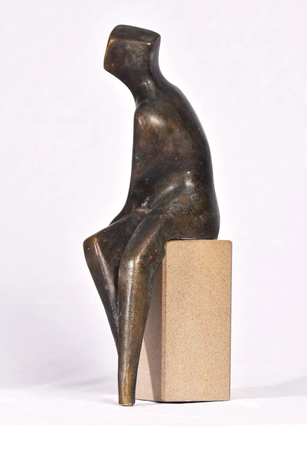 Contemplative Bronze Figure