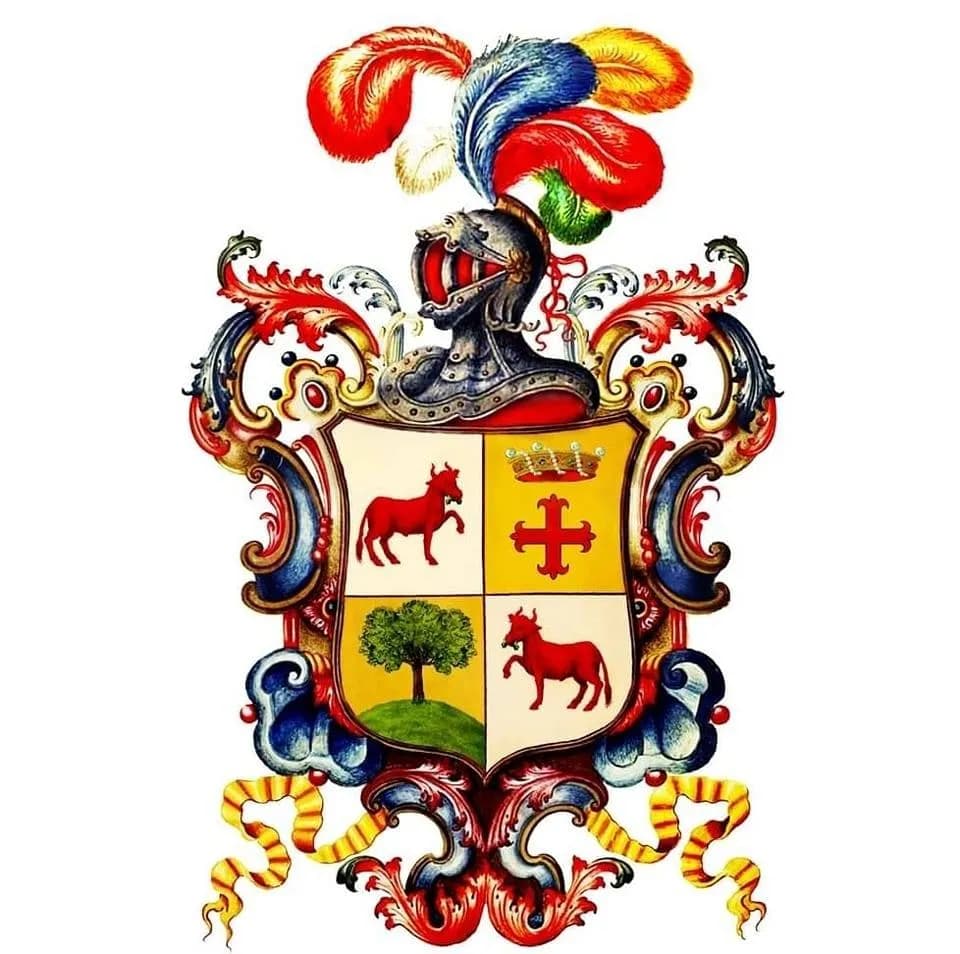 Heraldic Splendor: A Vibrant Coat of Arms with Rich Symbolism and Colorful Details