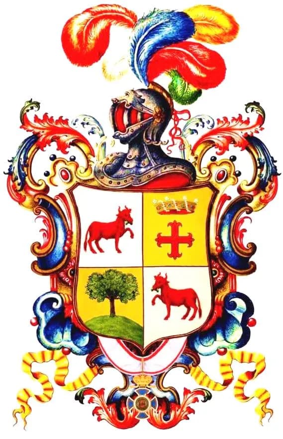 Heraldic Splendor: A Vibrant Coat of Arms with Noble Symbolism and Rich Colors