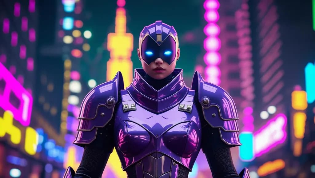 Neon Guardian: A Heroic Journey Through the Futuristic Urban Landscape