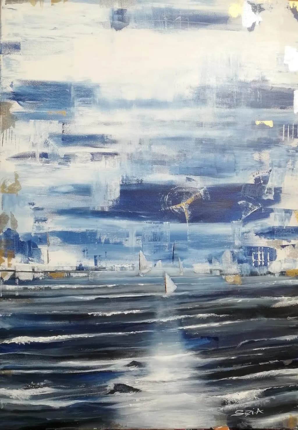 Whispers of the Ocean: A Serene Journey Through Blue Waves and Sailboats