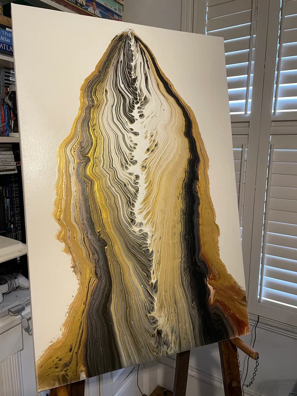Golden Cascade: An Abstract Journey Through Fluid Textures and Colors