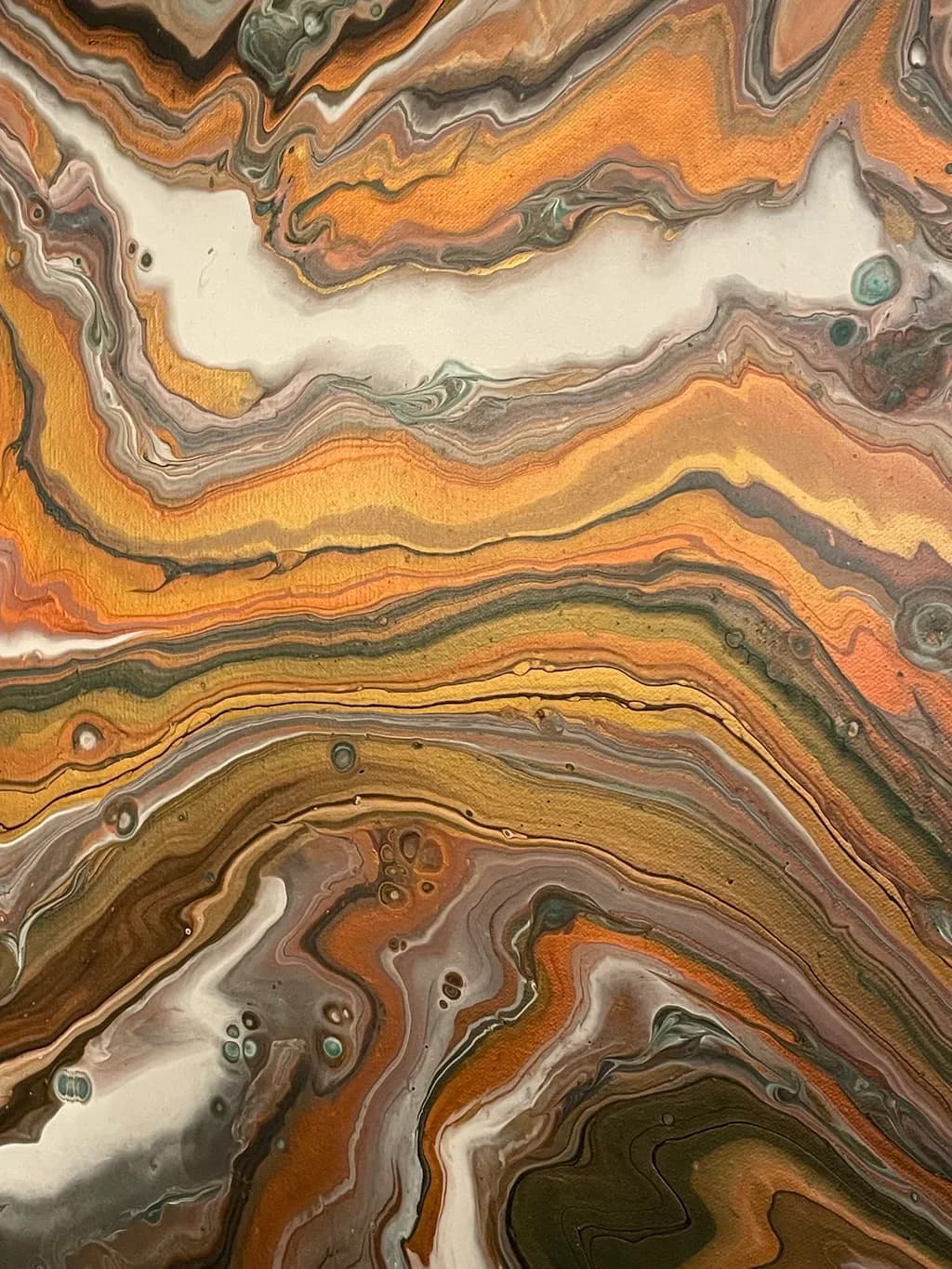 Whispers of Autumn: A Fluid Dance of Earthy Hues and Golden Striations
