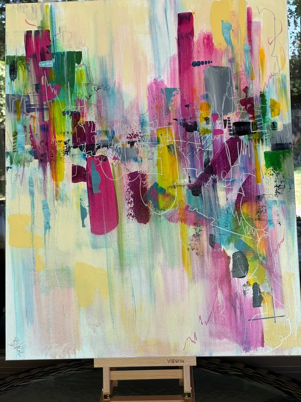 Vibrant Urban Symphony: A Colorful Abstract Journey Through Emotion and Expression