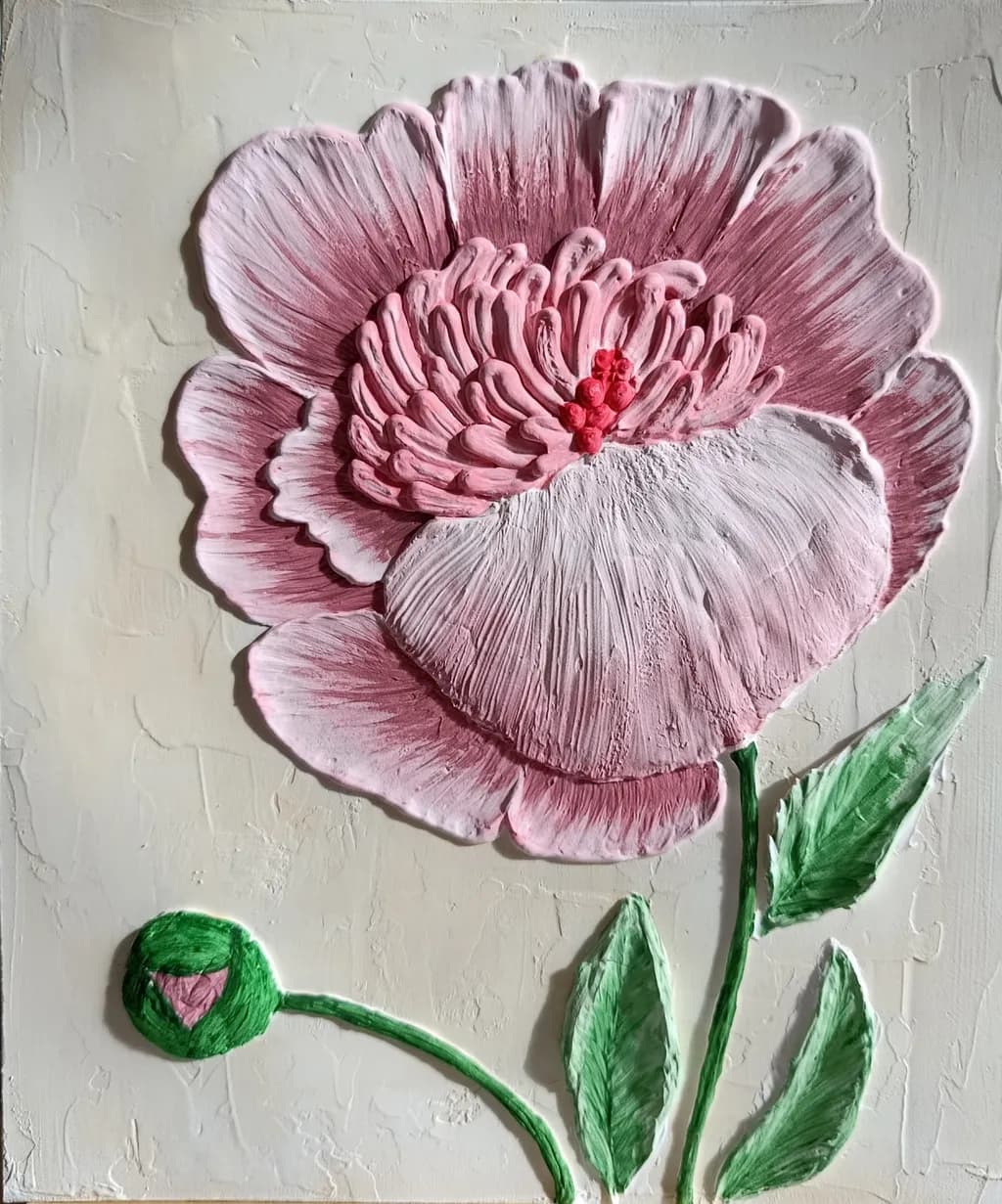 Blossoming Elegance: A Textured Pink Peony in Full Bloom