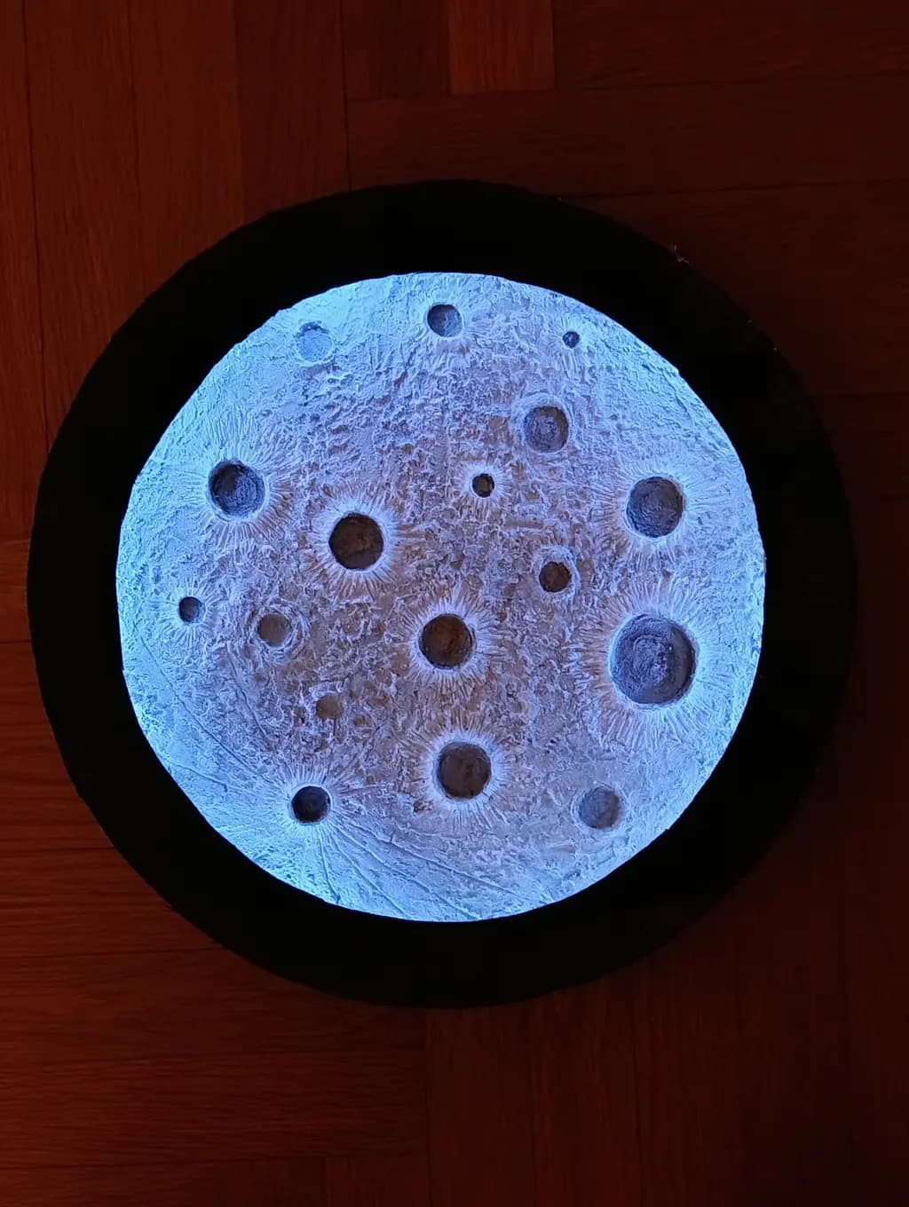 Luminous Moon: A Textured Blue Celestial Decor Piece