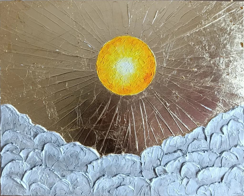 Golden Dawn: A Radiant Sun Breaking Through the Clouds
