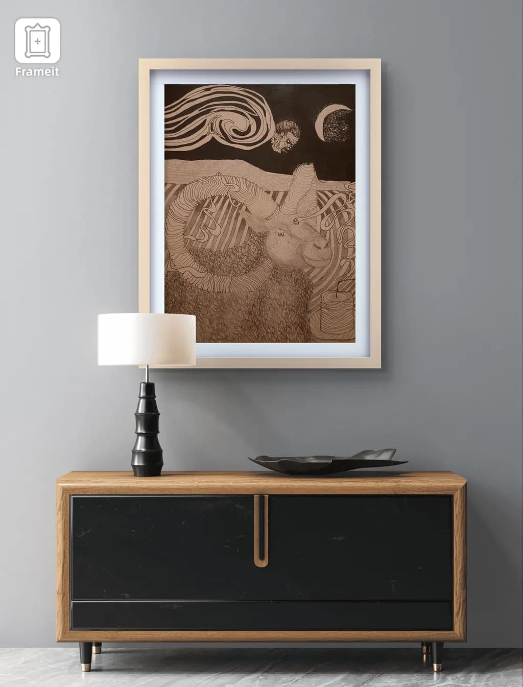 Whimsical Whirls: An Abstract Journey Through Cosmic Curves and Creatures