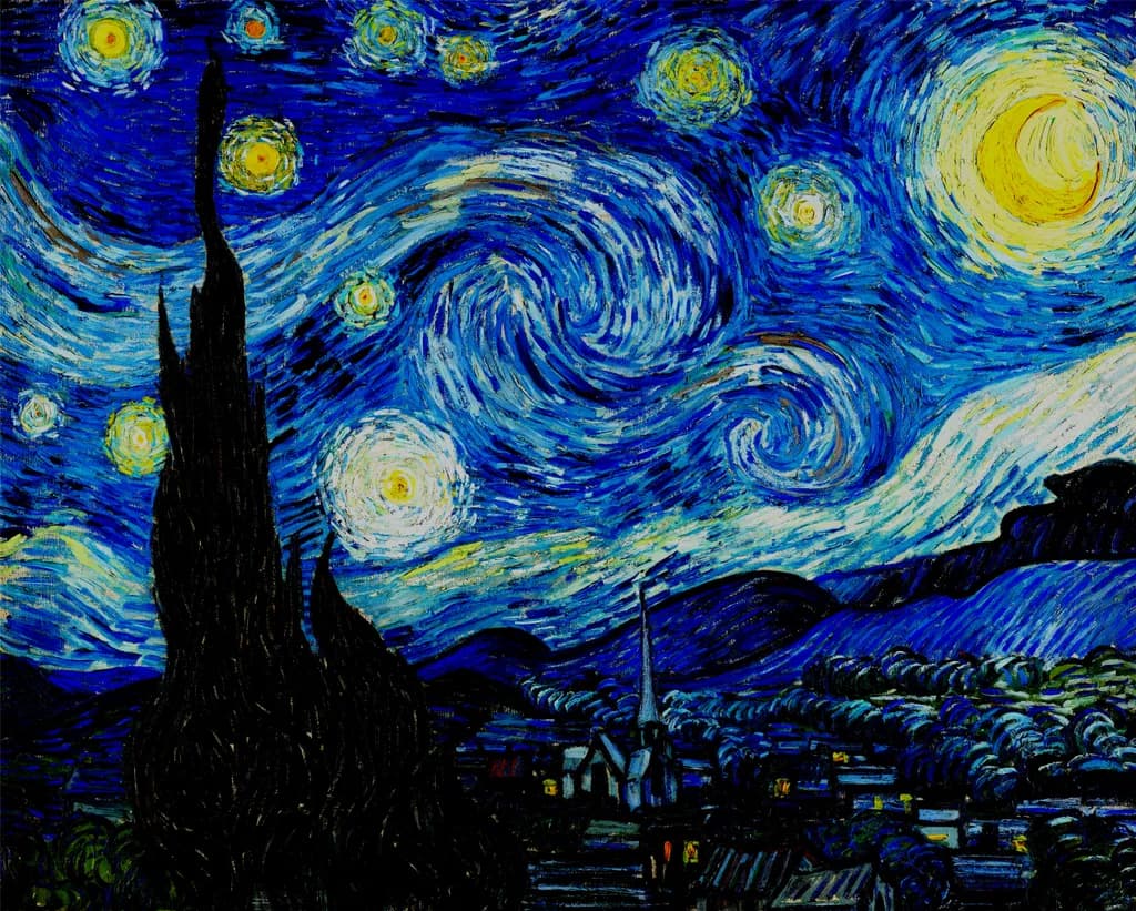 Starry Night Whispers: A Dreamscape of Blue Swirls and Celestial Light