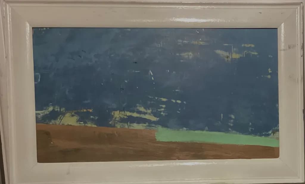 Whispers of the Horizon: An Abstract Landscape in Blue and Earthy Tones