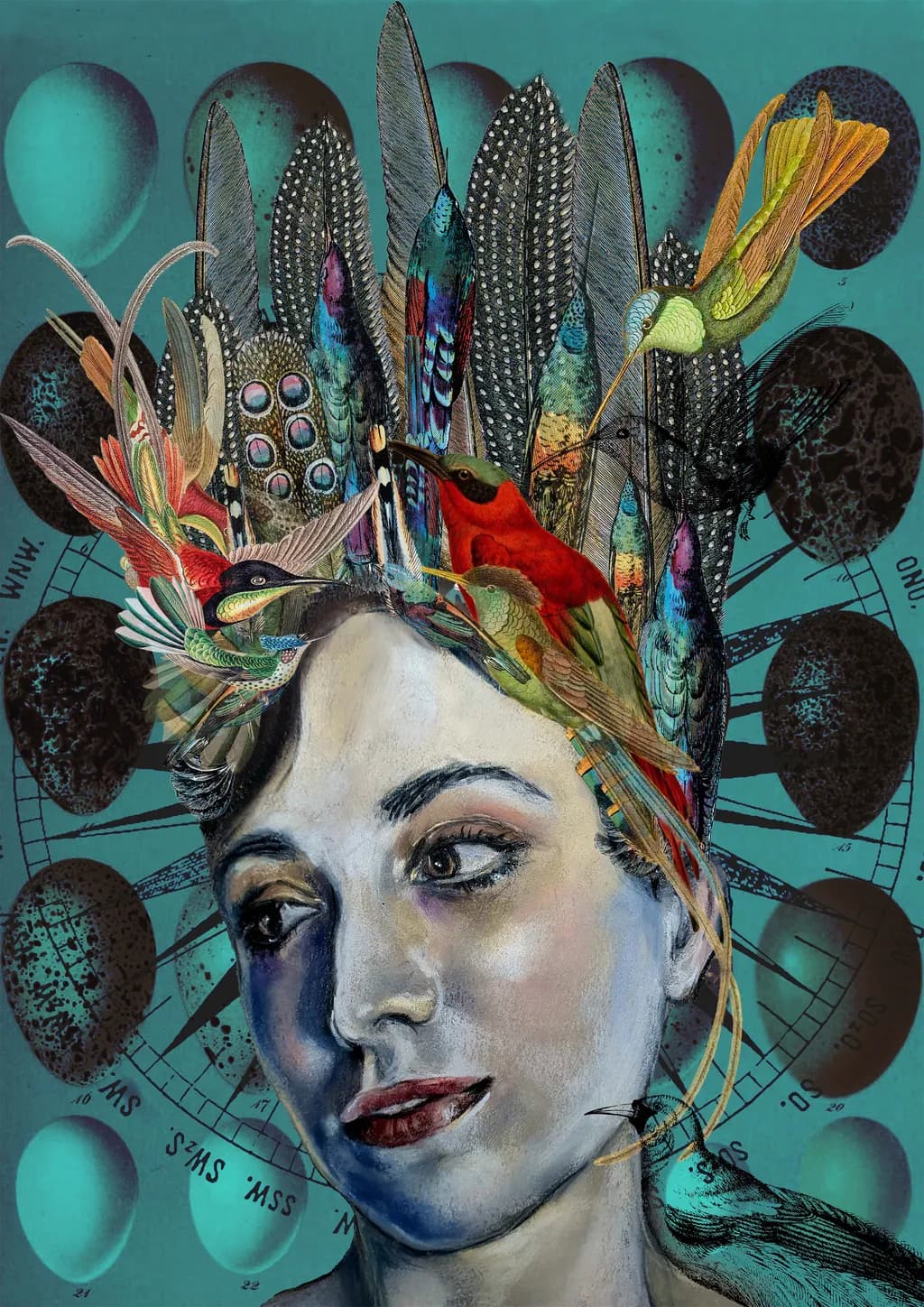 Whispers of Nature: A Portrait of Elegance and Avian Majesty