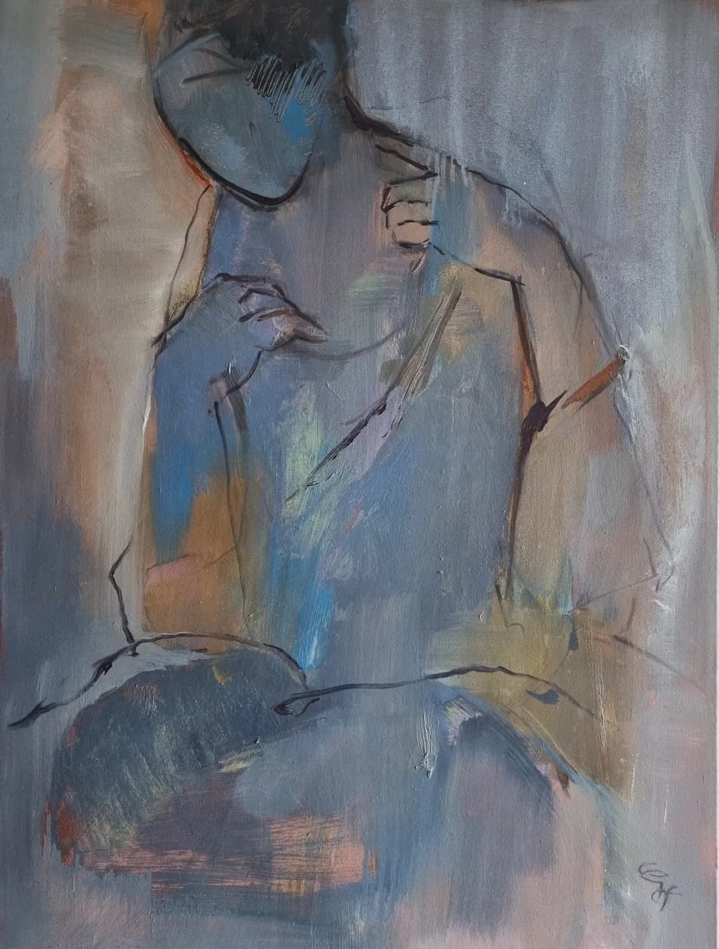 Whispers of Solitude: An Abstract Exploration of Inner Reflection