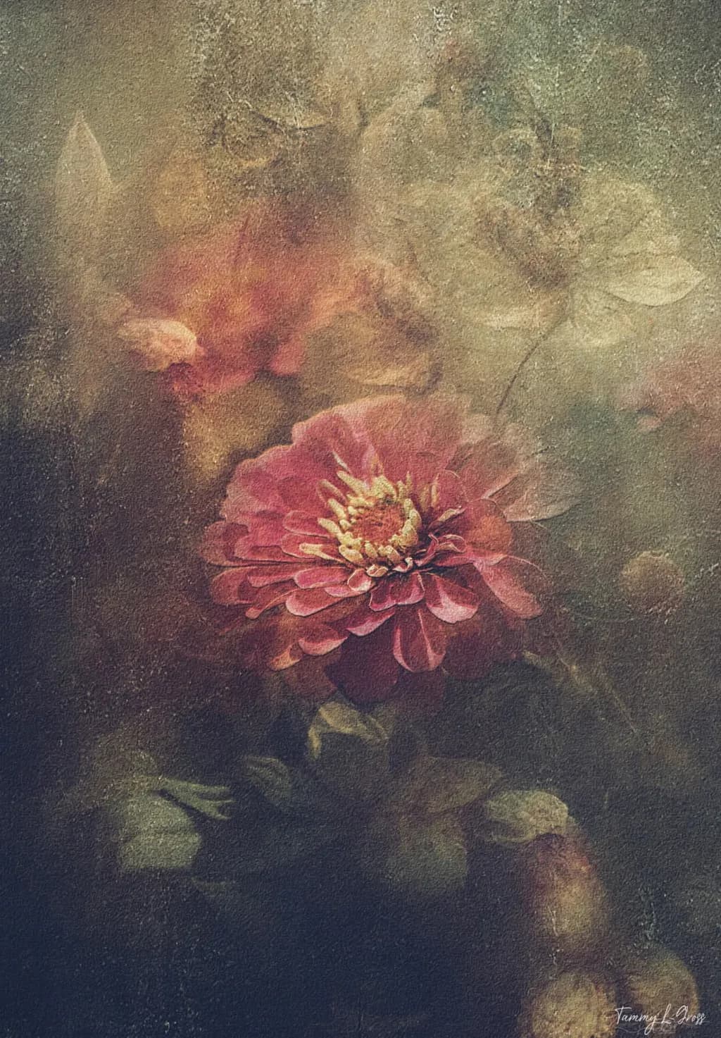 Whispers of Bloom: An Abstract Floral Dreamscape in Vibrant Textures
