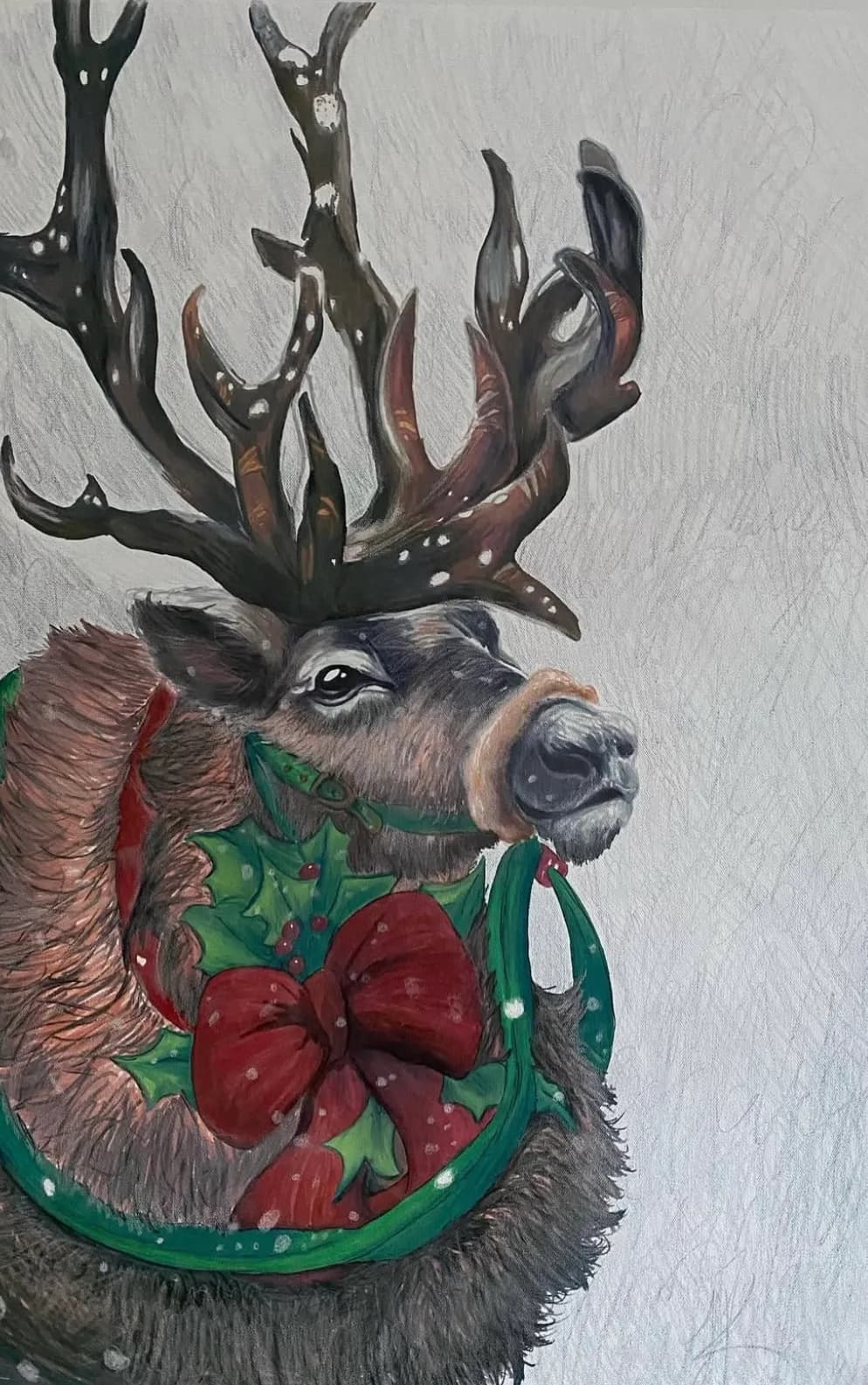 Festive Reindeer Elegance: A Whimsical Holiday Portrait