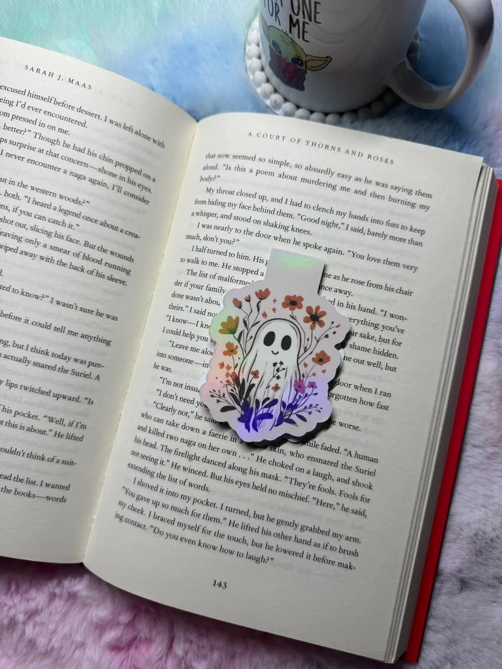 Whimsical Ghostly Blooms: A Playful Bookmark for Book Lovers