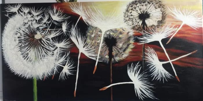 Whimsical Dandelion Dreams: A Colorful Journey Through Nature's Textures