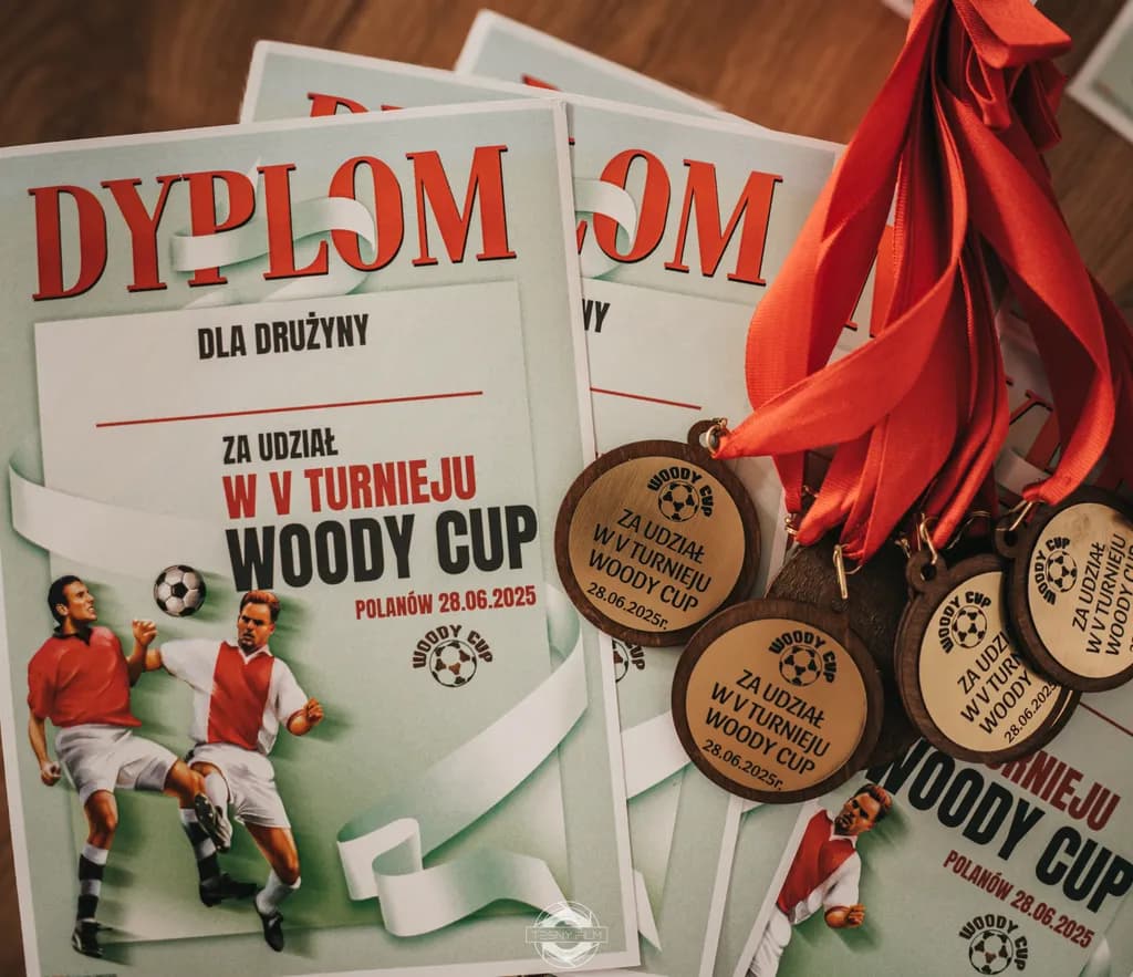 Celebrating Victory: The Woody Cup Team Participation Diploma and Medals Collection