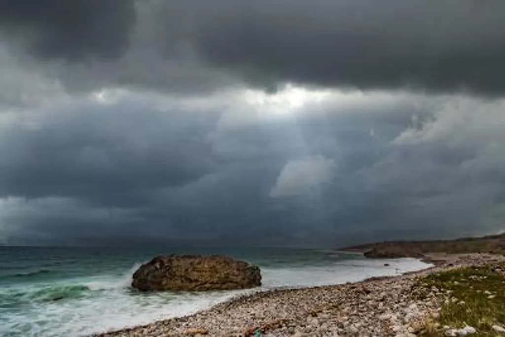 Stormy Coastal Shoreline