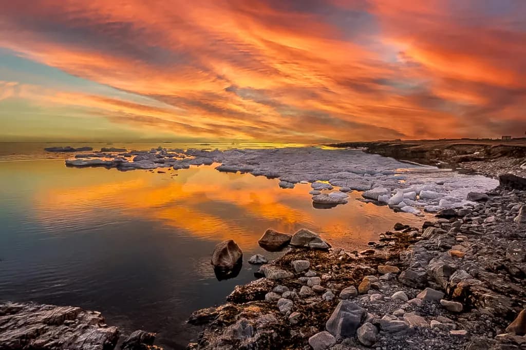 Whispers of the Sunset: A Serene Reflection on Nature's Canvas