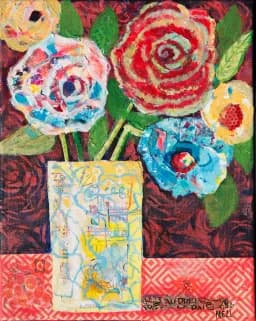 Flowers in Yellow Vase