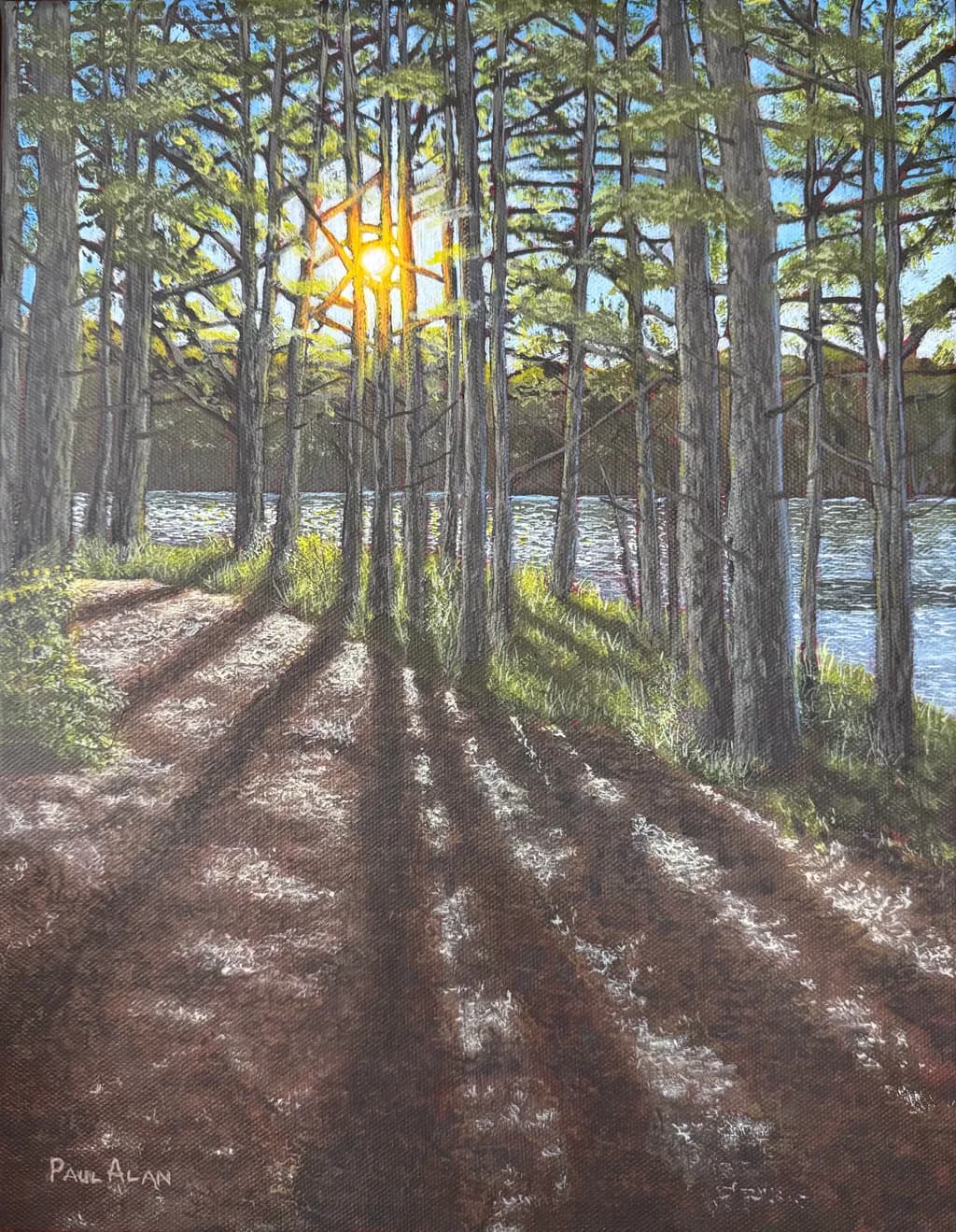 Whispers of Twilight: A Tranquil Forest Sunset Reflection