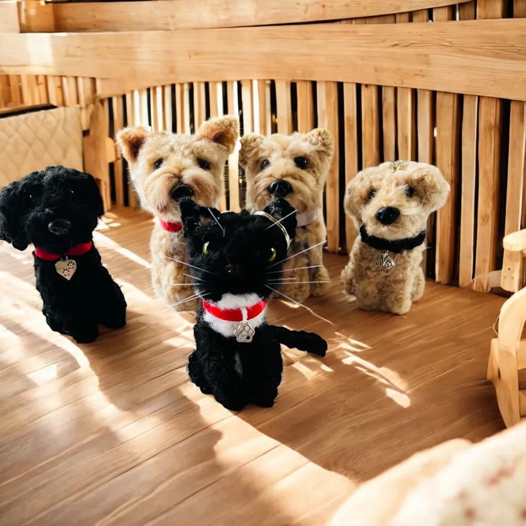 Whimsical Companions: A Charming Collection of Handcrafted Pet Figurines