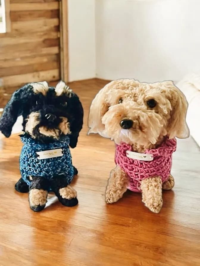 Charming Handcrafted Crochet Dog Figurines: Adorable Companions in Cozy Sweaters