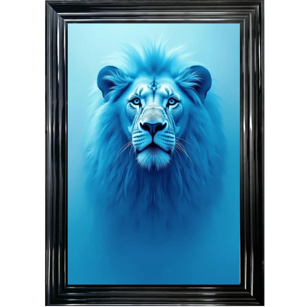 Majestic Blue Lion: A Serene Portrait of Strength and Grace