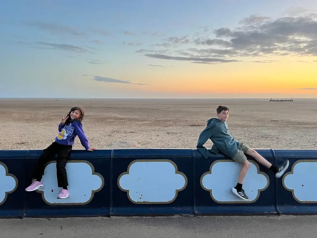 Joyful Freedom at Sunset: Playful Moments on the Beach