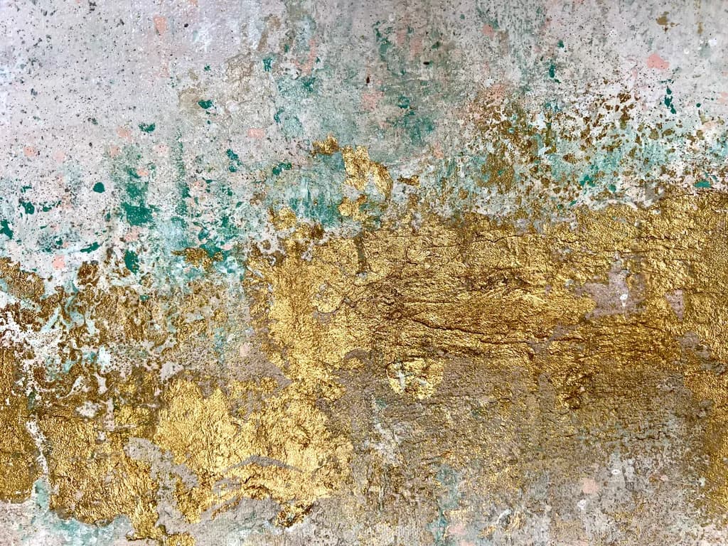 Golden Echoes: A Dance of Texture and Color on Weathered Canvas
