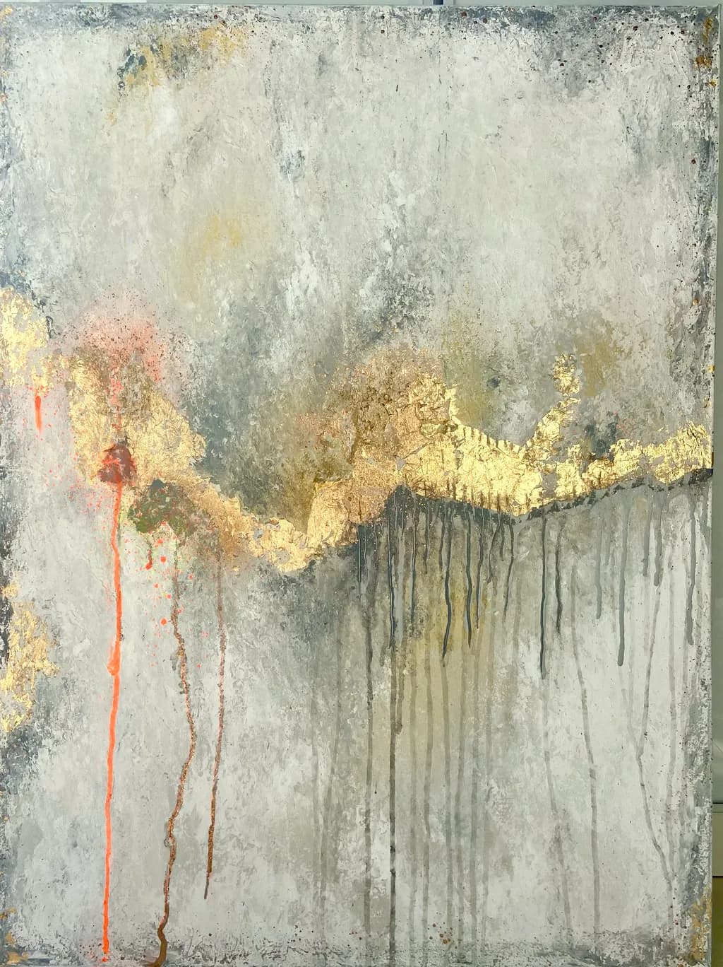 Golden Echoes: A Dance of Light and Shadow in Abstract Expressionism