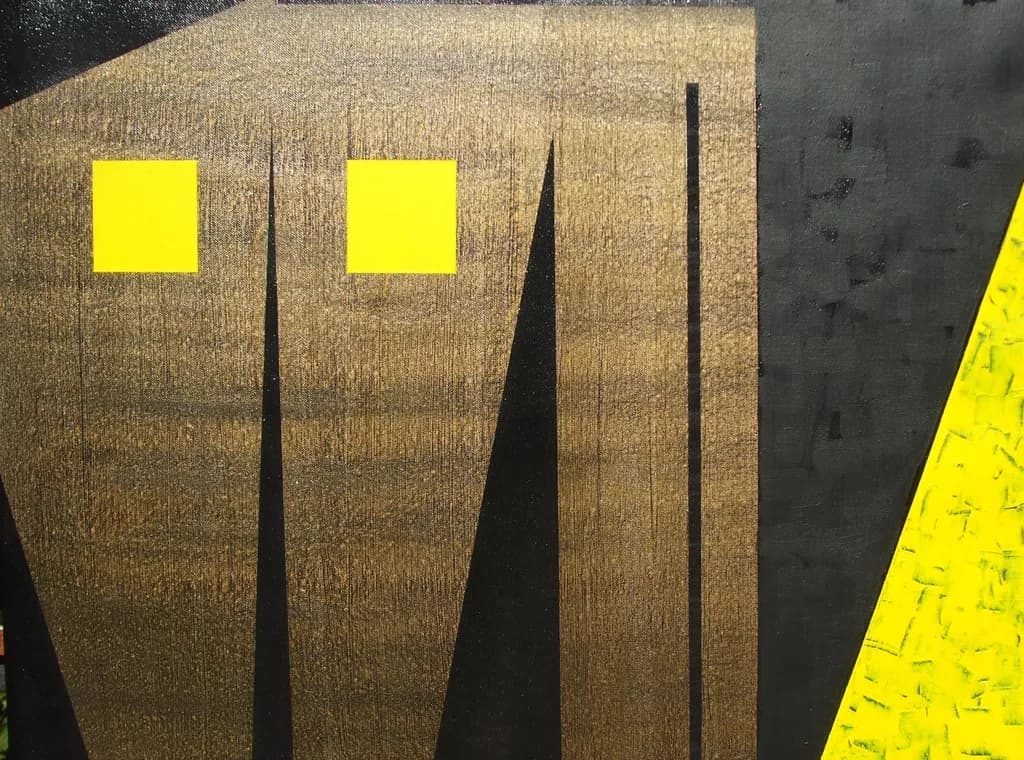Golden Geometry: A Bold Exploration of Form and Color in Modern Art