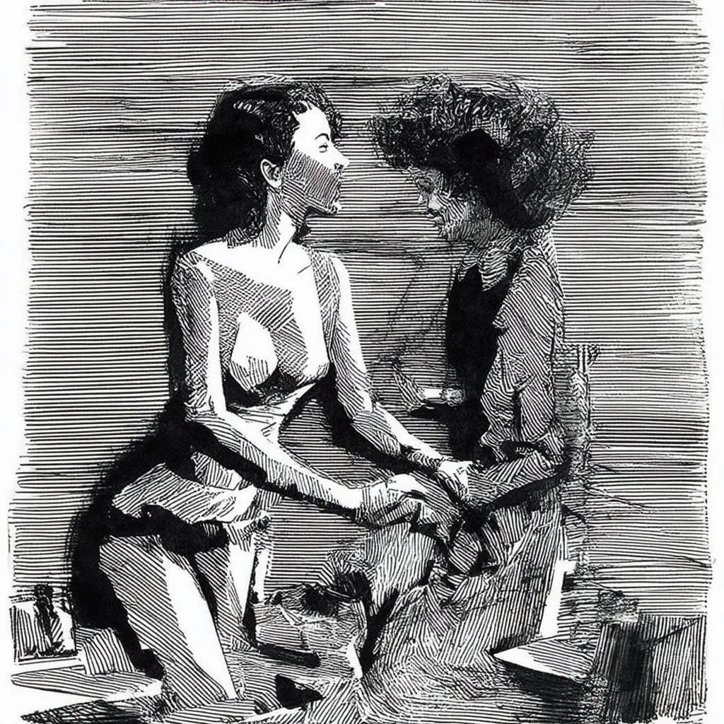 Whispers of Connection: An Intimate Dialogue in Ink