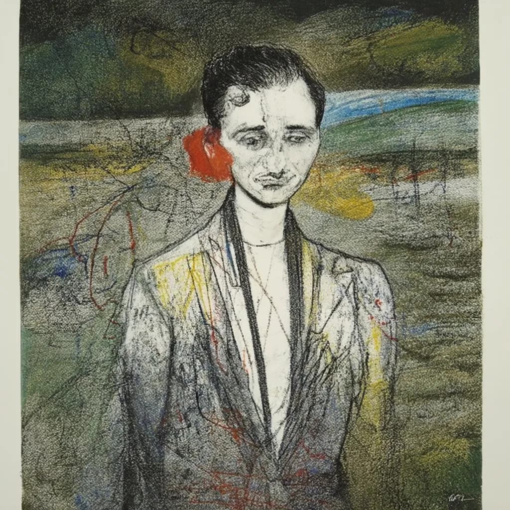 Emotional Echoes: An Abstract Portrait of Somber Reflection