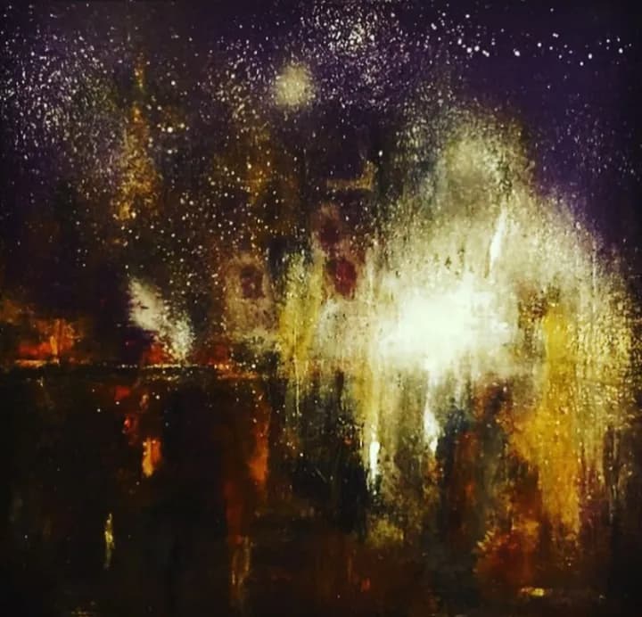 Whispers of the Cosmic Night: An Abstract Journey Through Stars and Shadows