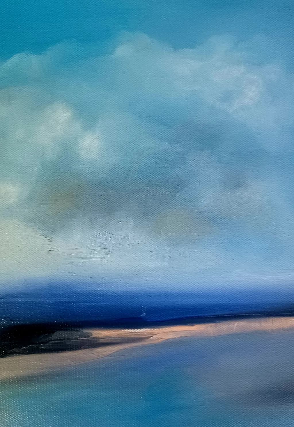 Whispers of the Horizon: A Serene Seascape in Tranquil Blues