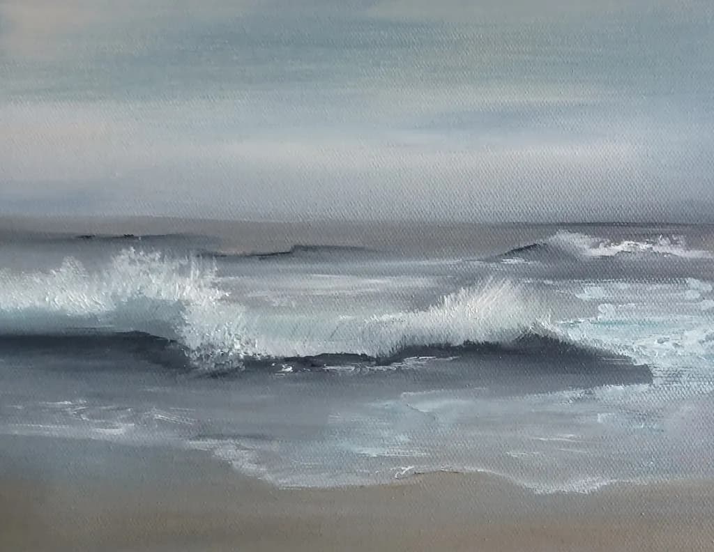Whispers of the Ocean: A Serene Seascape in Soft Hues