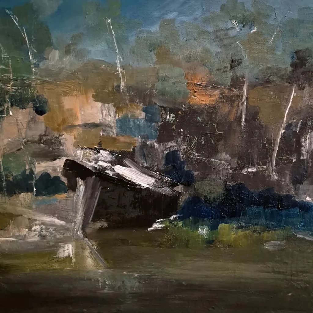 Whispers of Nature: A Serene Landscape in Abstract Hues