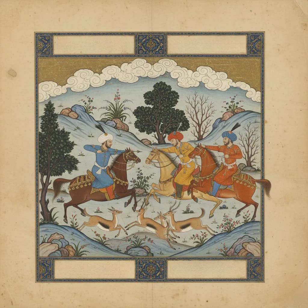 Majestic Riders: A Journey Through Nature's Splendor in Traditional Indian Art