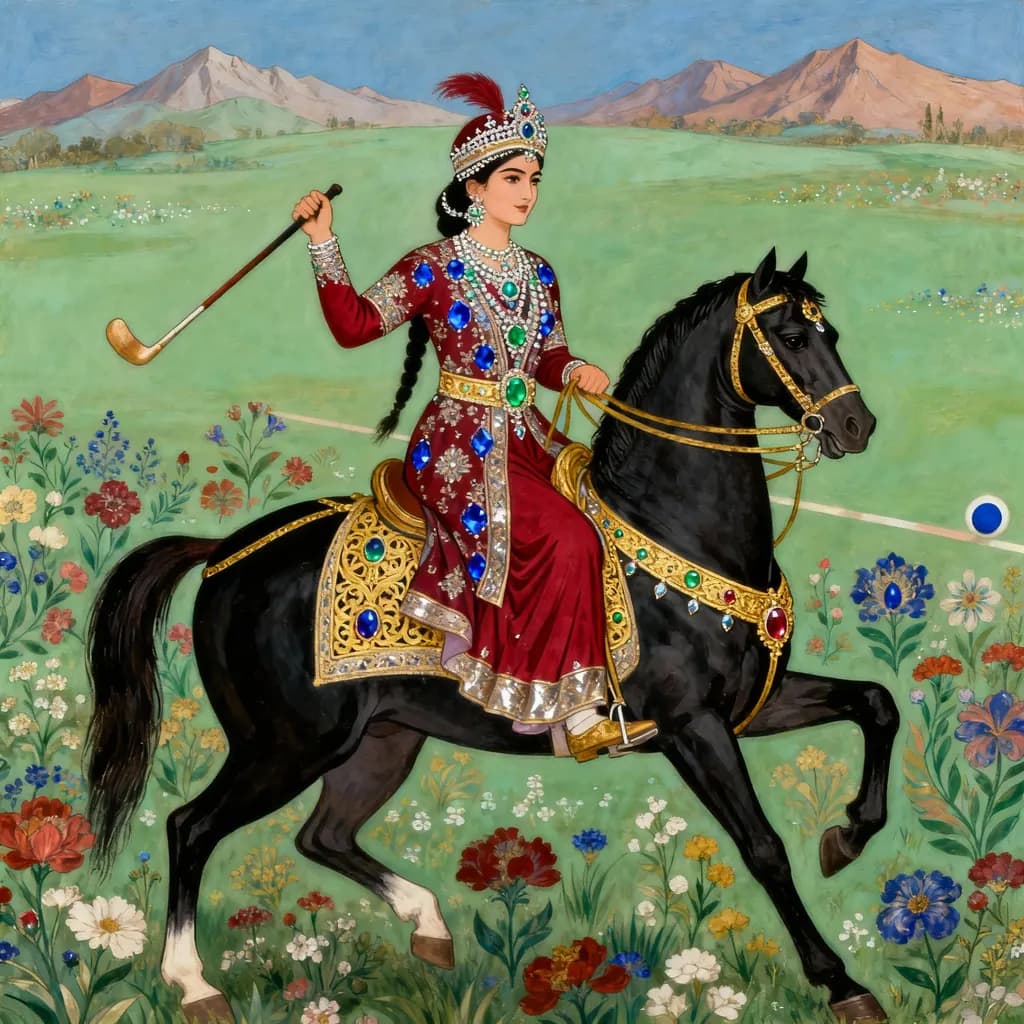 Regal Elegance: A Majestic Journey Through Ornate Landscapes on Horseback