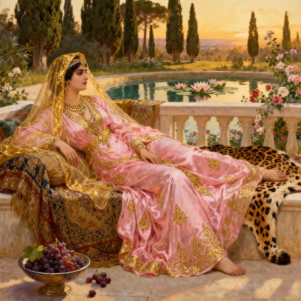 Serenity in Pink: A Regal Beauty by the Tranquil Waterside