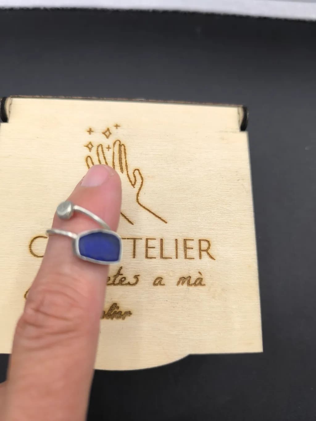 Blue Wave Silver Ring