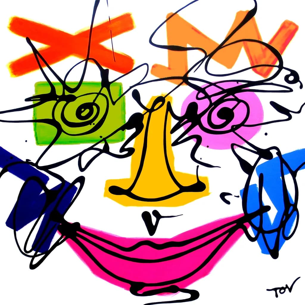 Multicolor Face Abstract