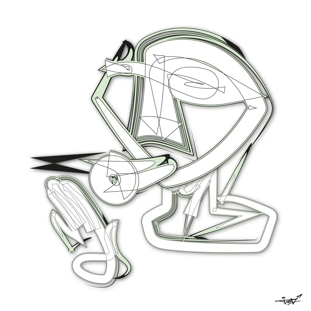 Abstract Harmony: A Dance of Lines and Shapes in Motion