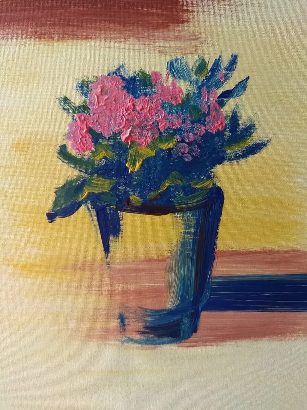 Vibrant Blooms: A Colorful Floral Still Life in Abstract Harmony