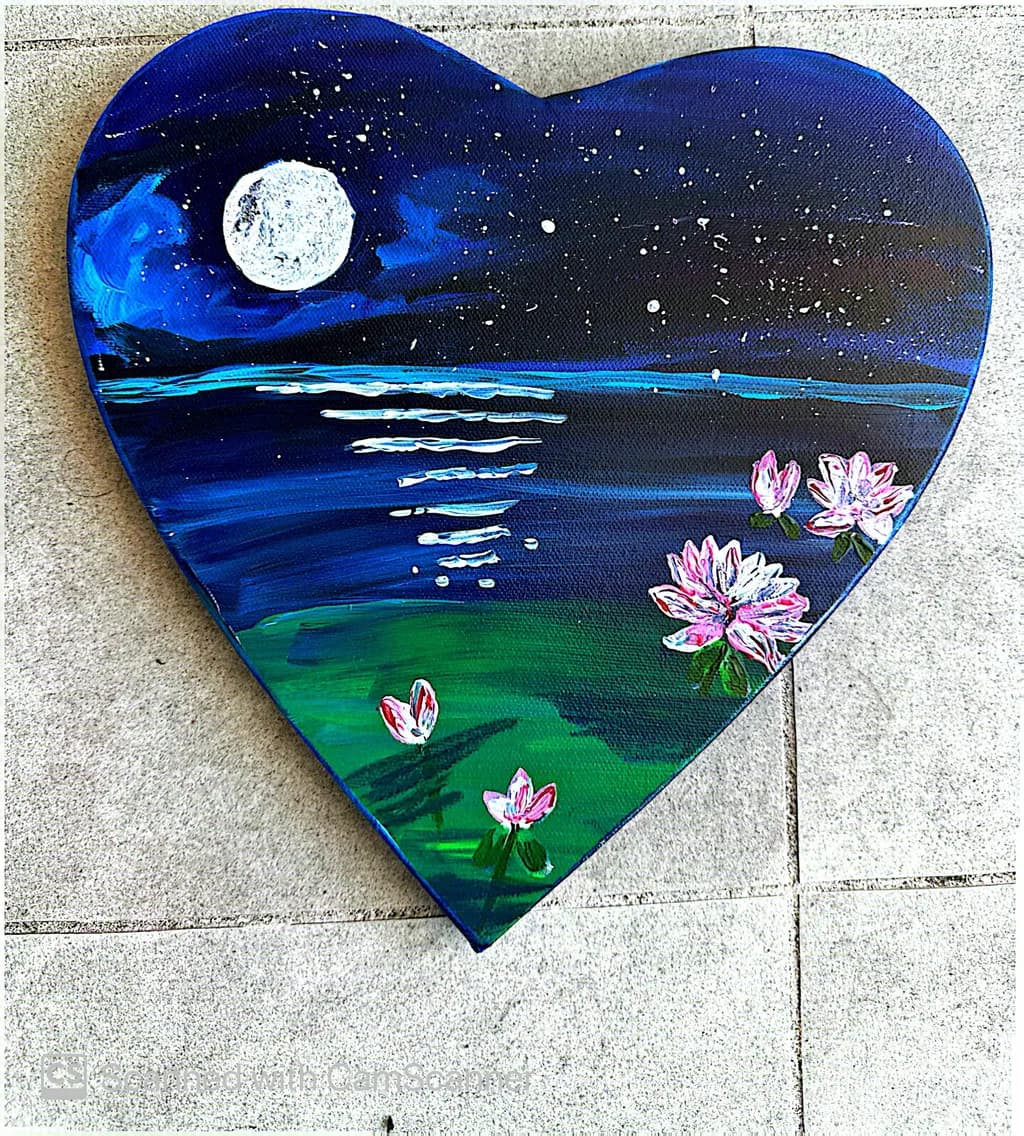 Moonlit Blossom Reflection