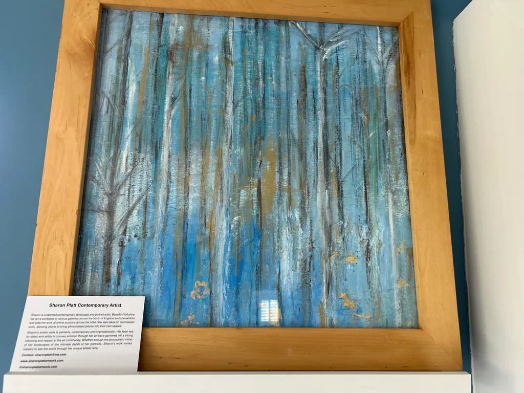 Whispers of the Forest: A Serene Journey Through Blue Hues and Golden Accents