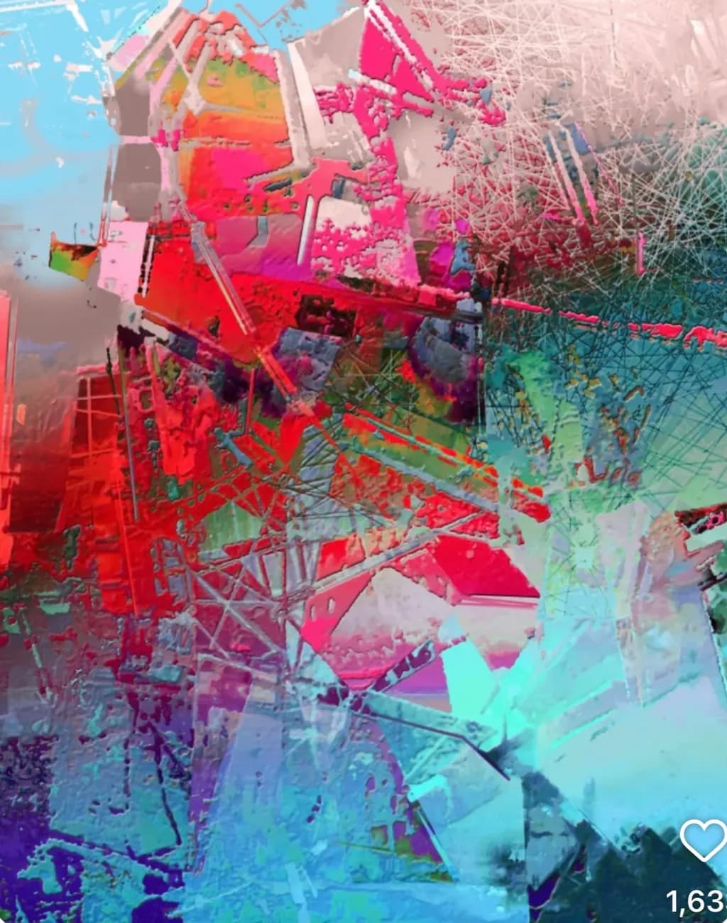 Vibrant Chaos: A Geometric Dance of Color and Emotion