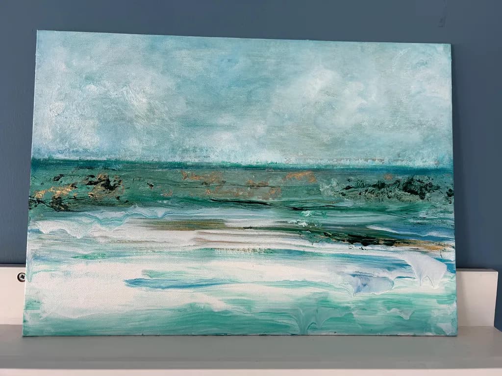 Serene Ocean Dreams: An Abstract Journey Through Tranquil Blues and Gentle Waves