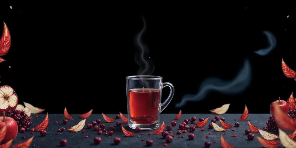 Autumn's Embrace: A Steaming Cup of Warmth Surrounded by Nature's Bounty
